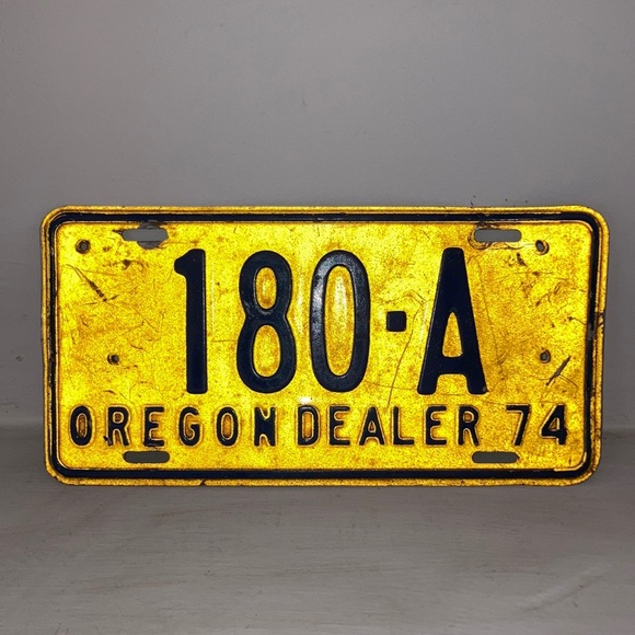 OREGON Oregon Dealer 1974 License Plate | Extremely Rare | Portland, OR